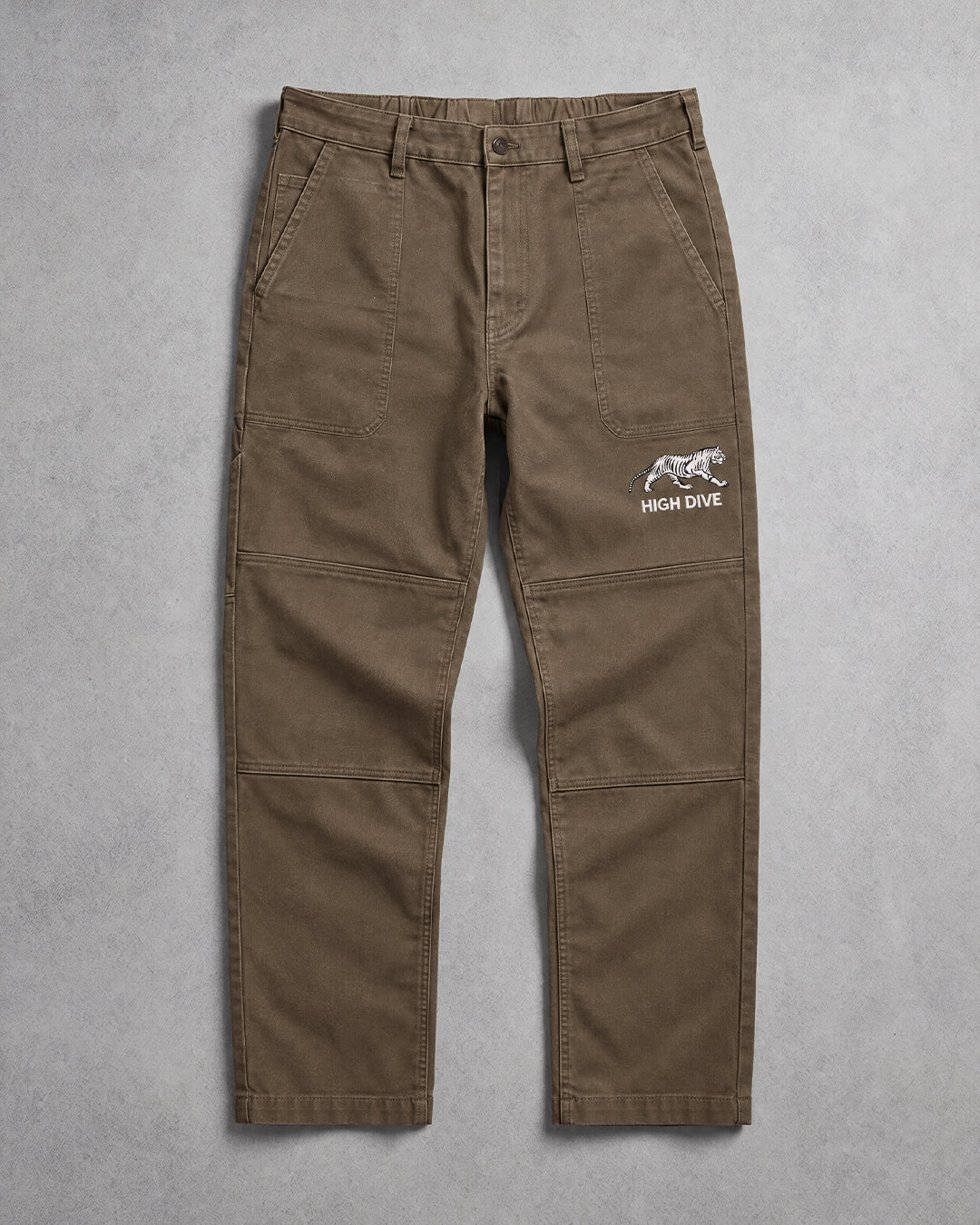 Roam Brown Canvas Carpenter Trousers