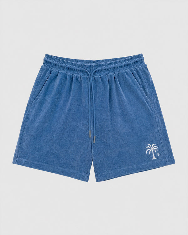 Riviera Blue Palm Towel Shorts