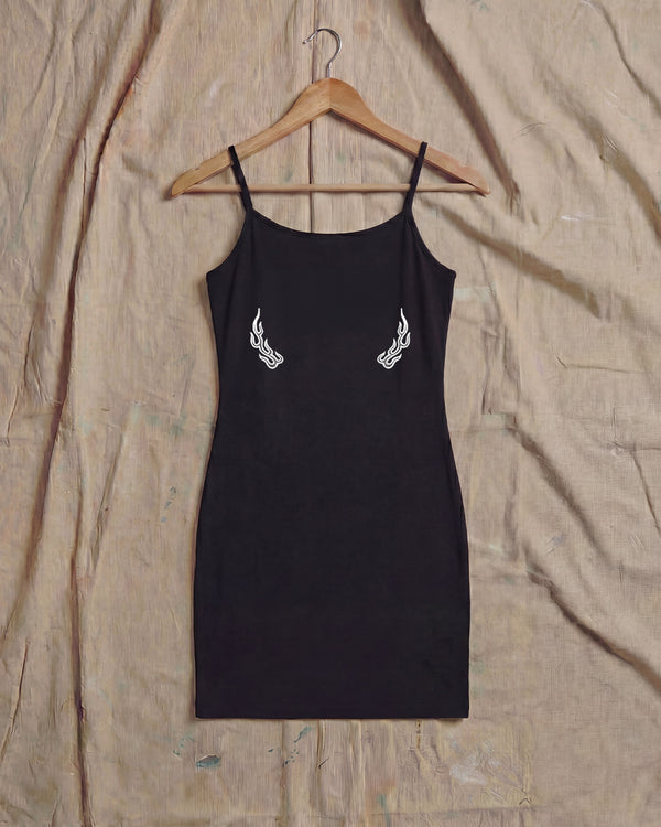 Tribal Flame Strapped Jersey Dress