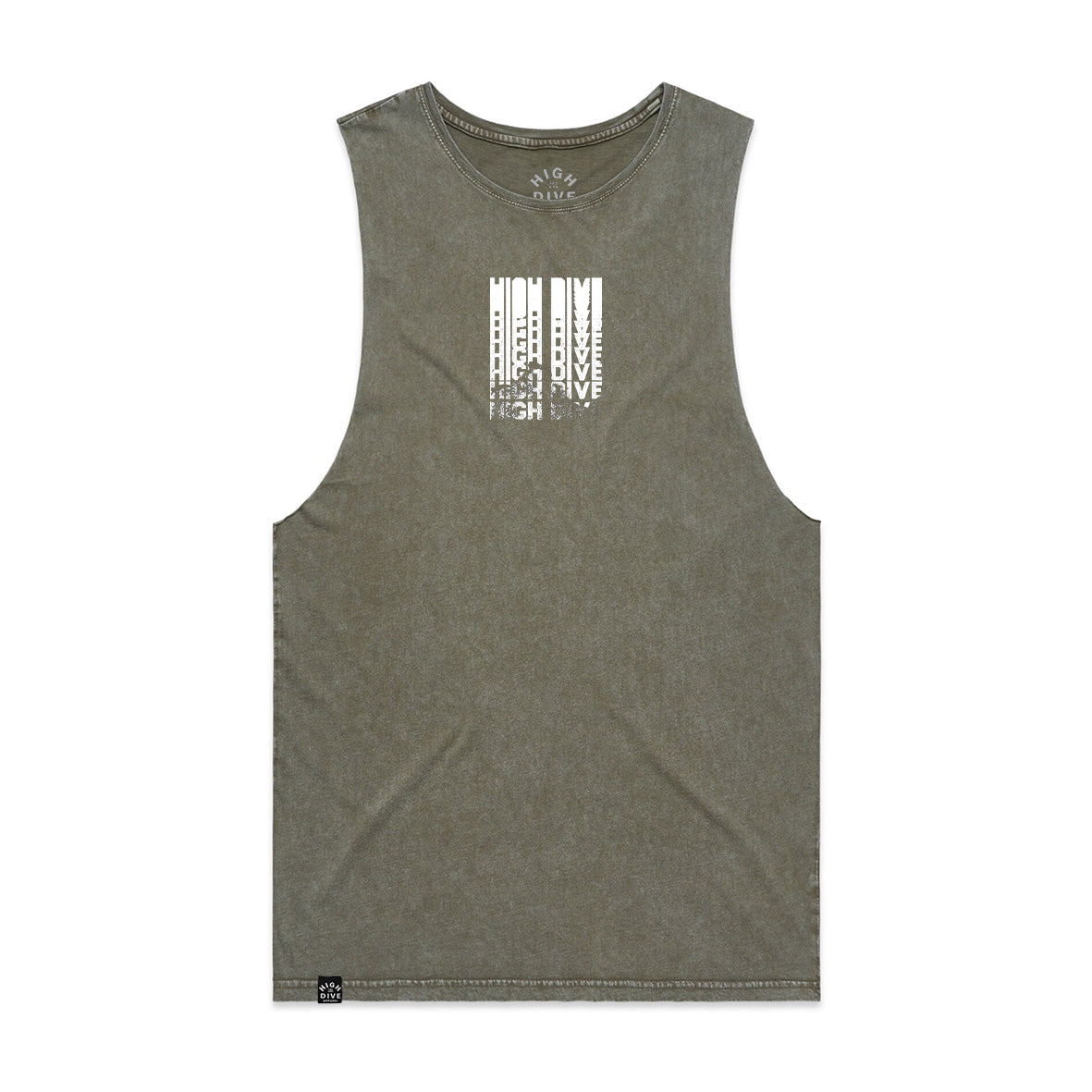 HDA Text Drop Stonewash Moss Vest