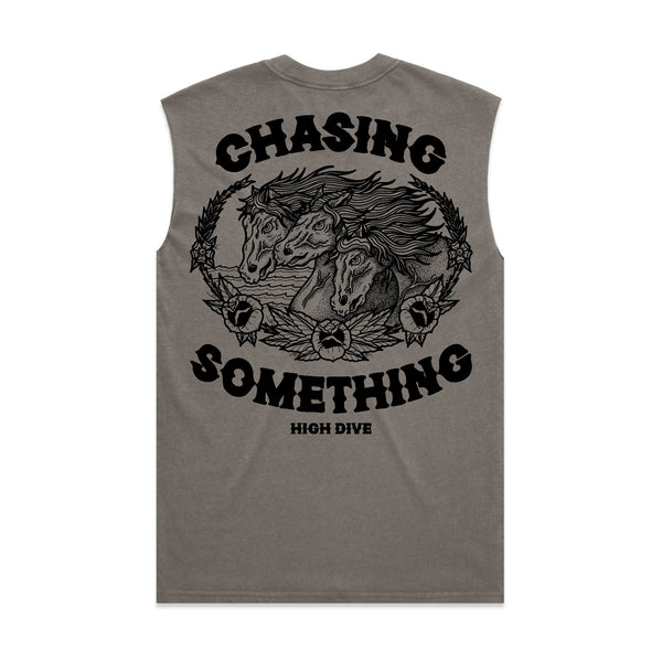 Chasing Something Heavy Faded Grey Tank