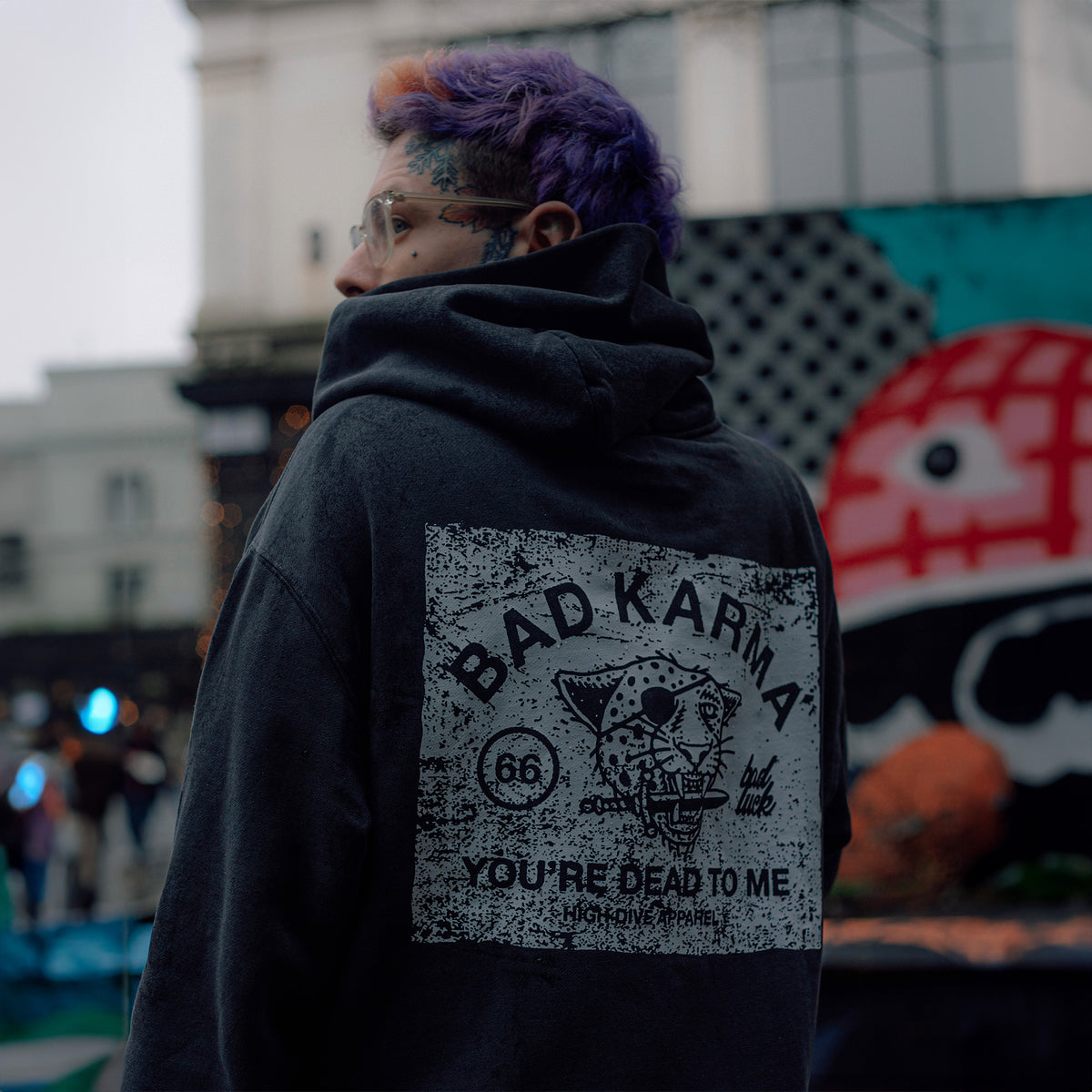 Bad Luck Faded Oversized Hoody