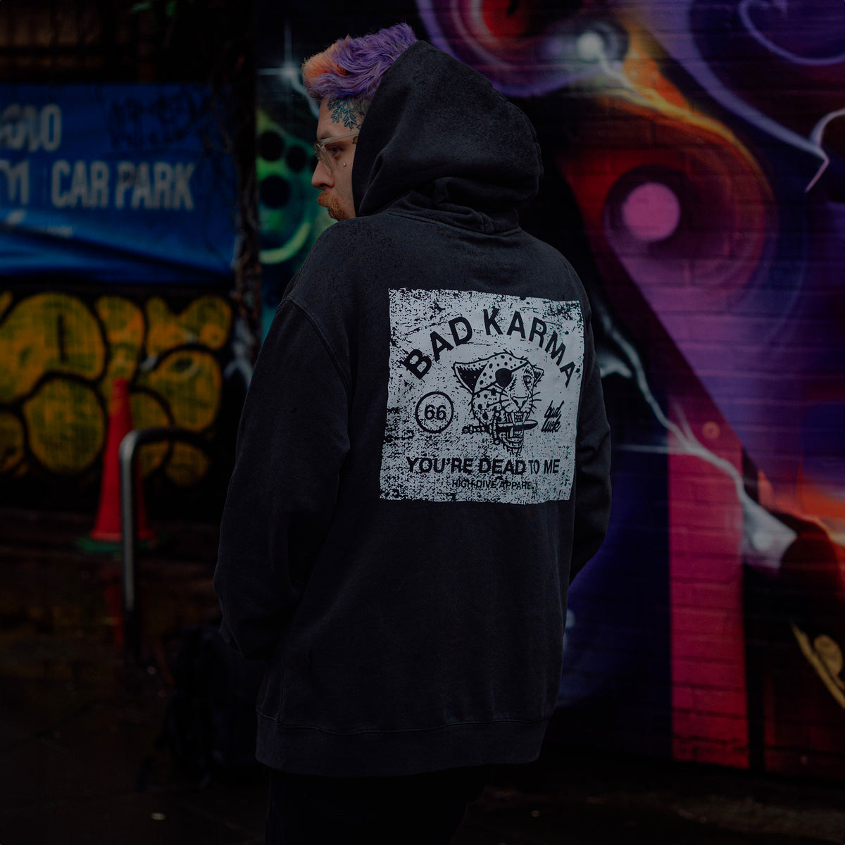 Bad Luck Faded Oversized Hoody