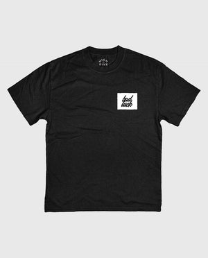 Bad Luck White Print Ultra Heavy Tee Black