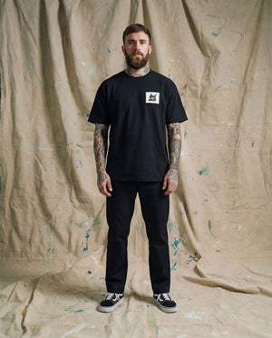 Bad Luck White Print Ultra Heavy Tee Black