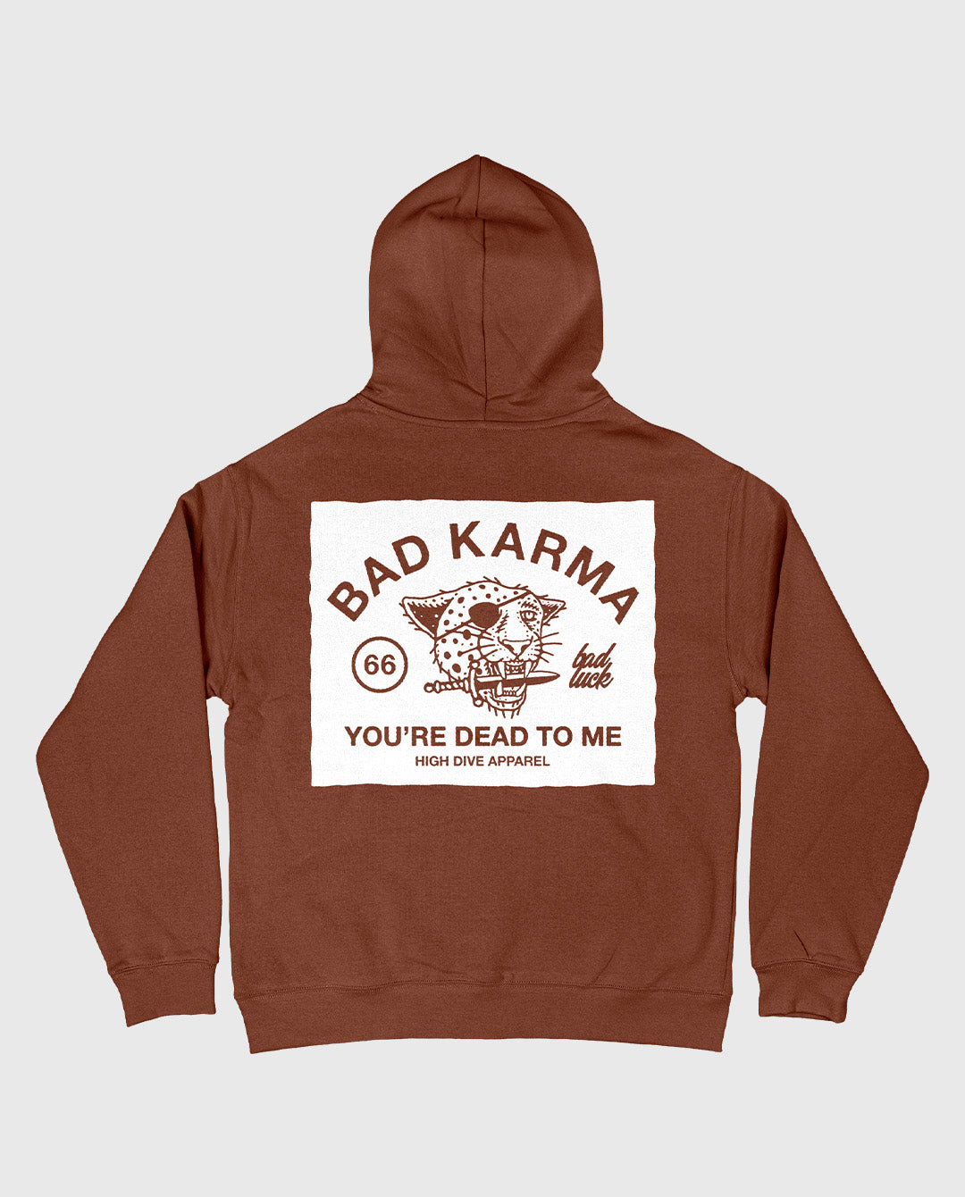 Bad Luck White Print Oversized Hoody Clay