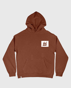 Bad Luck White Print Oversized Hoody Clay