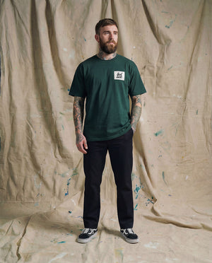 Bad Luck White Print Ultra Heavy Tee Pine Green