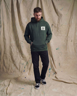 Bad Luck White Print Oversized Hoody Pine Green
