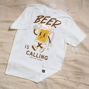 Beer Is Calling White Tee