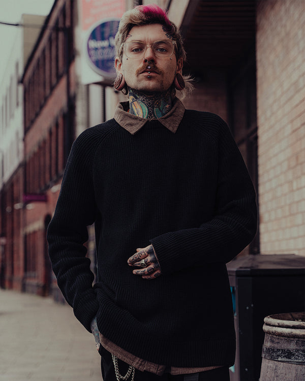 Chunky Knit Sweater Black