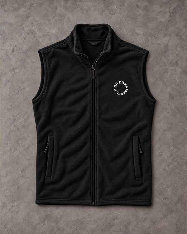 High Dive Circle Black Fleece Gilet
