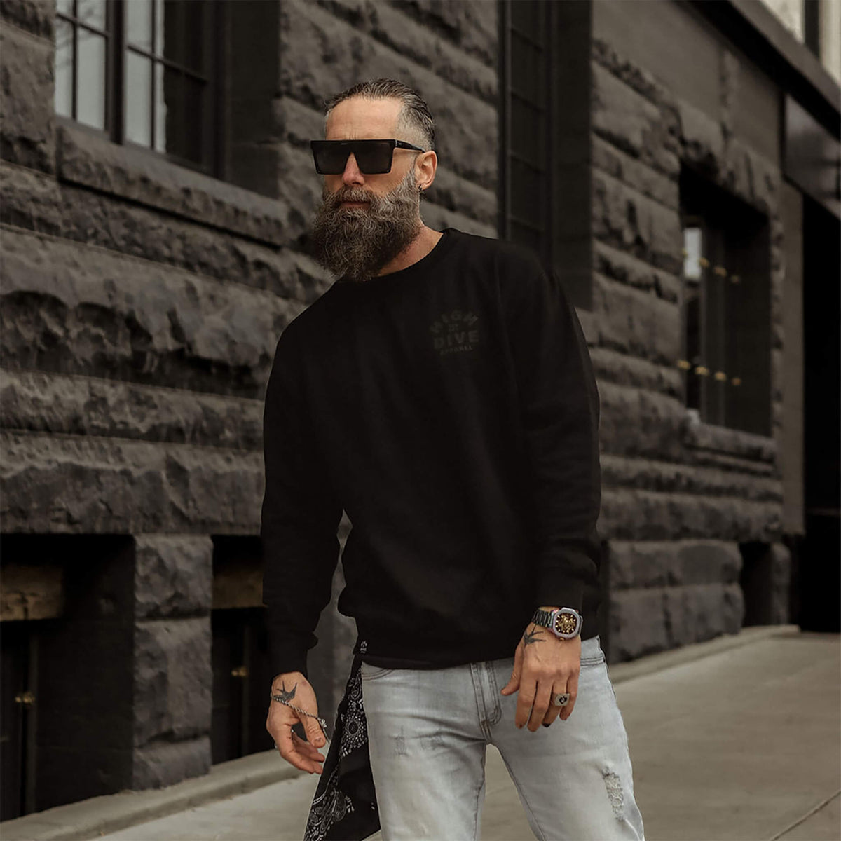 Black On Black Logo Crew BFCM EARLY ACCESS