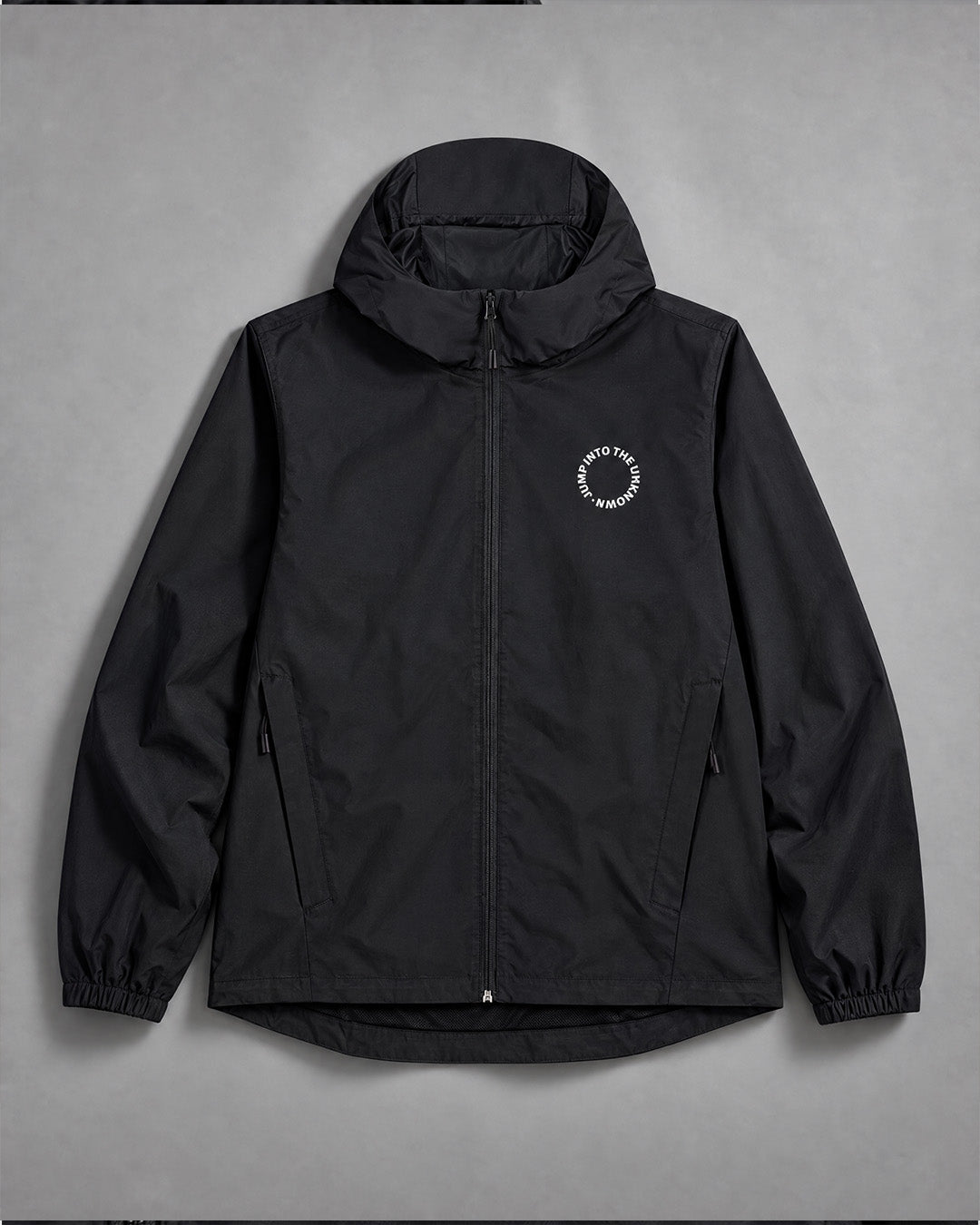 Embroidered Windbreaker Jacket in Black
