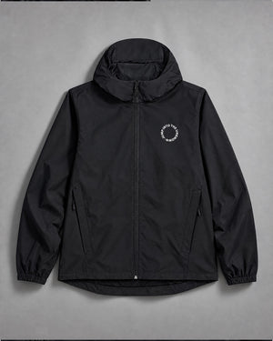Embroidered Windbreaker Jacket in Black