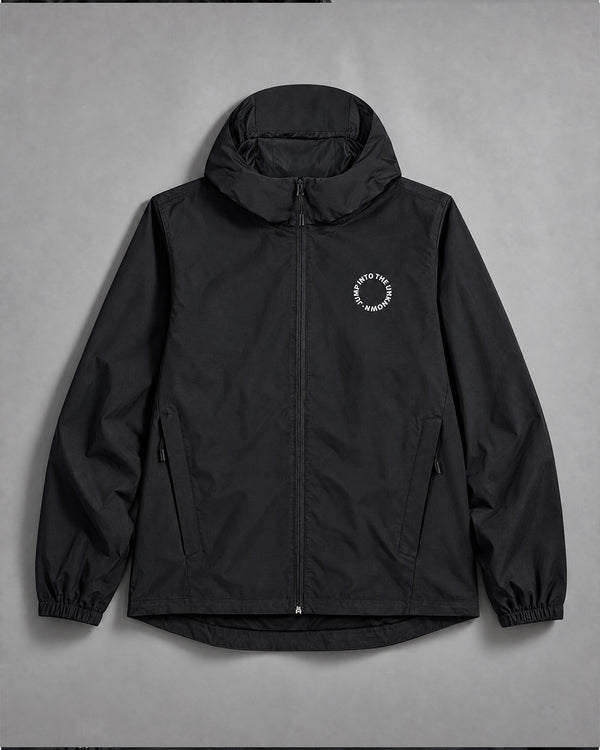 Embroidered Windbreaker Jacket in Black