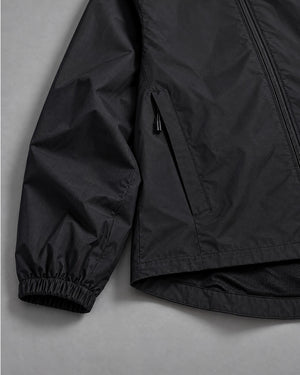 Embroidered Windbreaker Jacket in Black