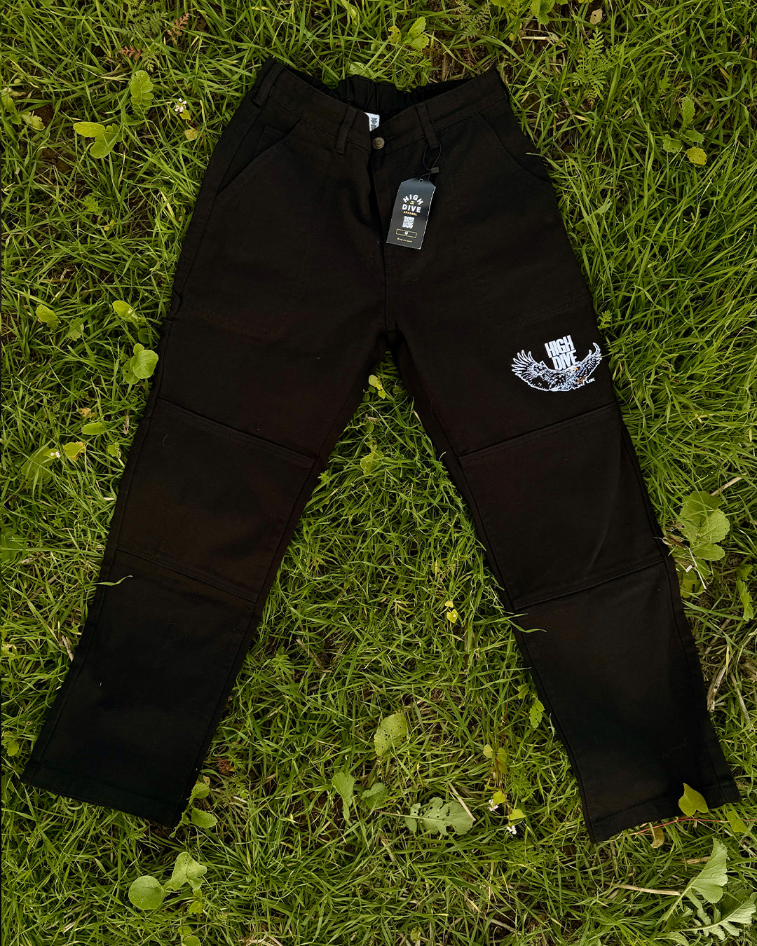 Bold Eagle Black Canvas Carpenter Trousers