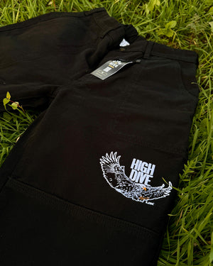 Bold Eagle Black Canvas Carpenter Trousers