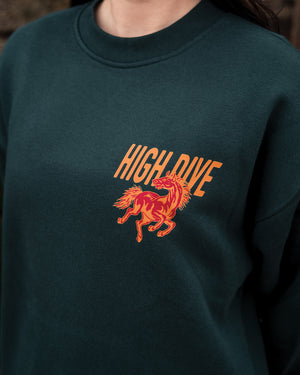 Born To Lose Pine Green Oversized Crew