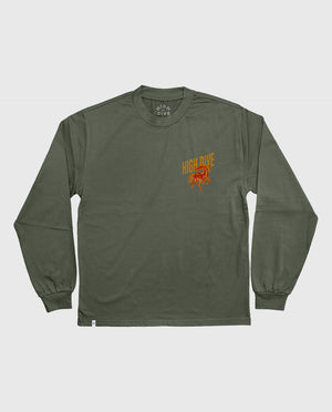 Limited Edition Born To Lose Heavy Long Sleeve Tee Cypress Green