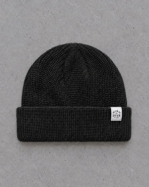 Cable Fisherman Beanie - Black