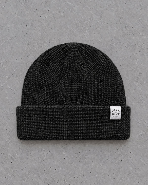 Cable Fisherman Beanie - Black