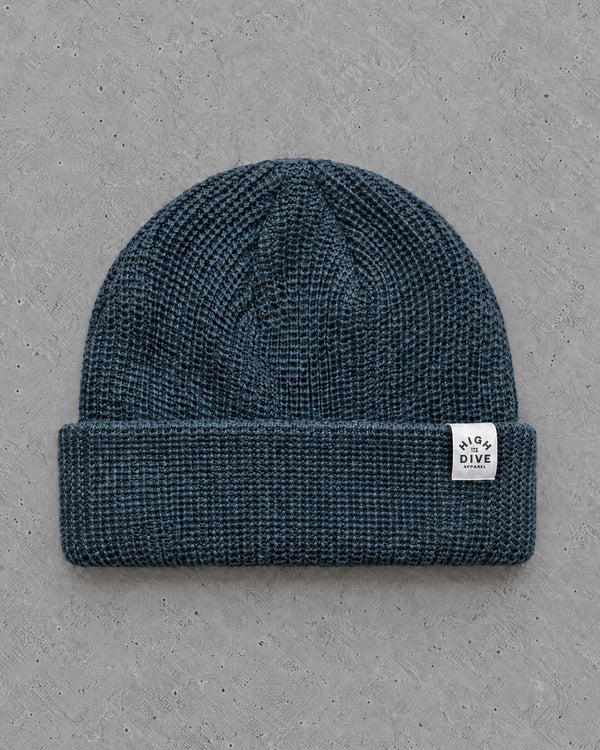 Cable Fisherman Beanie - Petrol Blue
