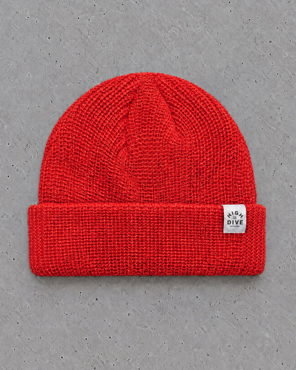 Cable Fisherman Beanie - Red