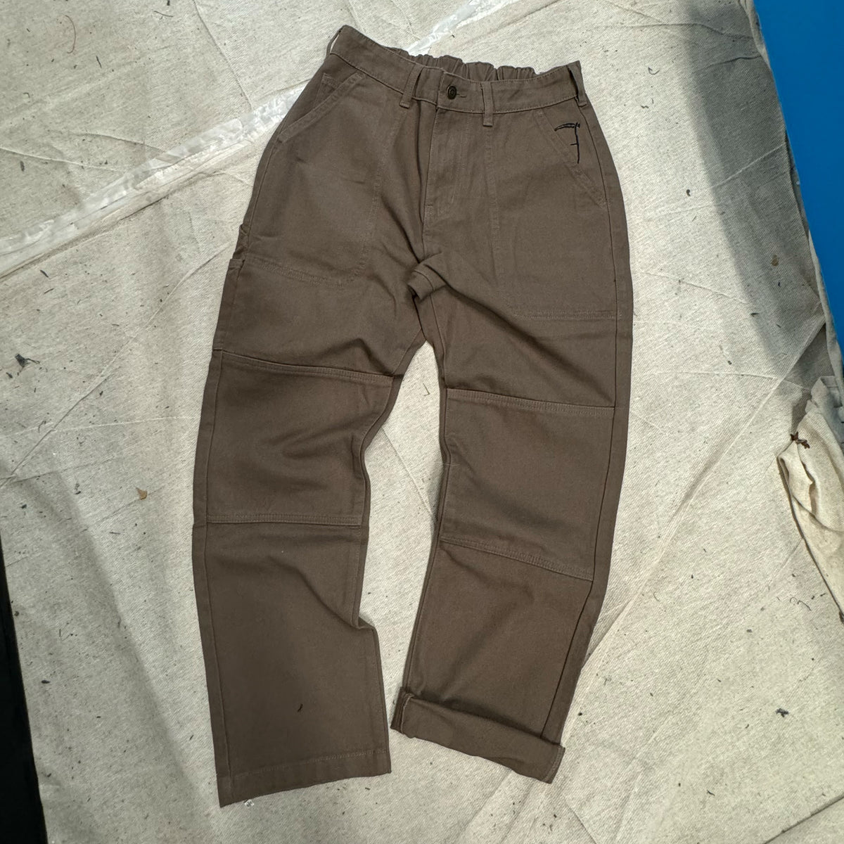 Pantalones de carpintero de lona marrón