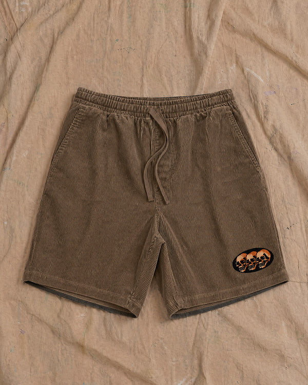 3 Skulls Corduroy Shorts Walnut
