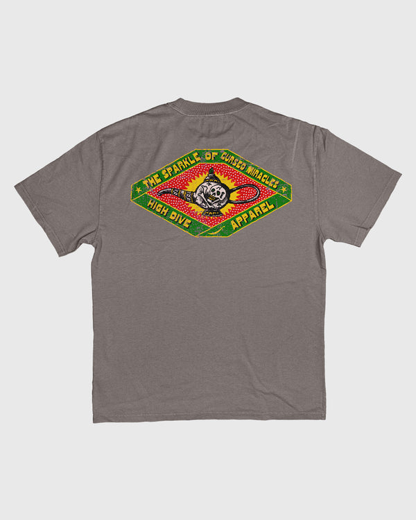 Cursed Miracles Heavy Faded Grey Tee