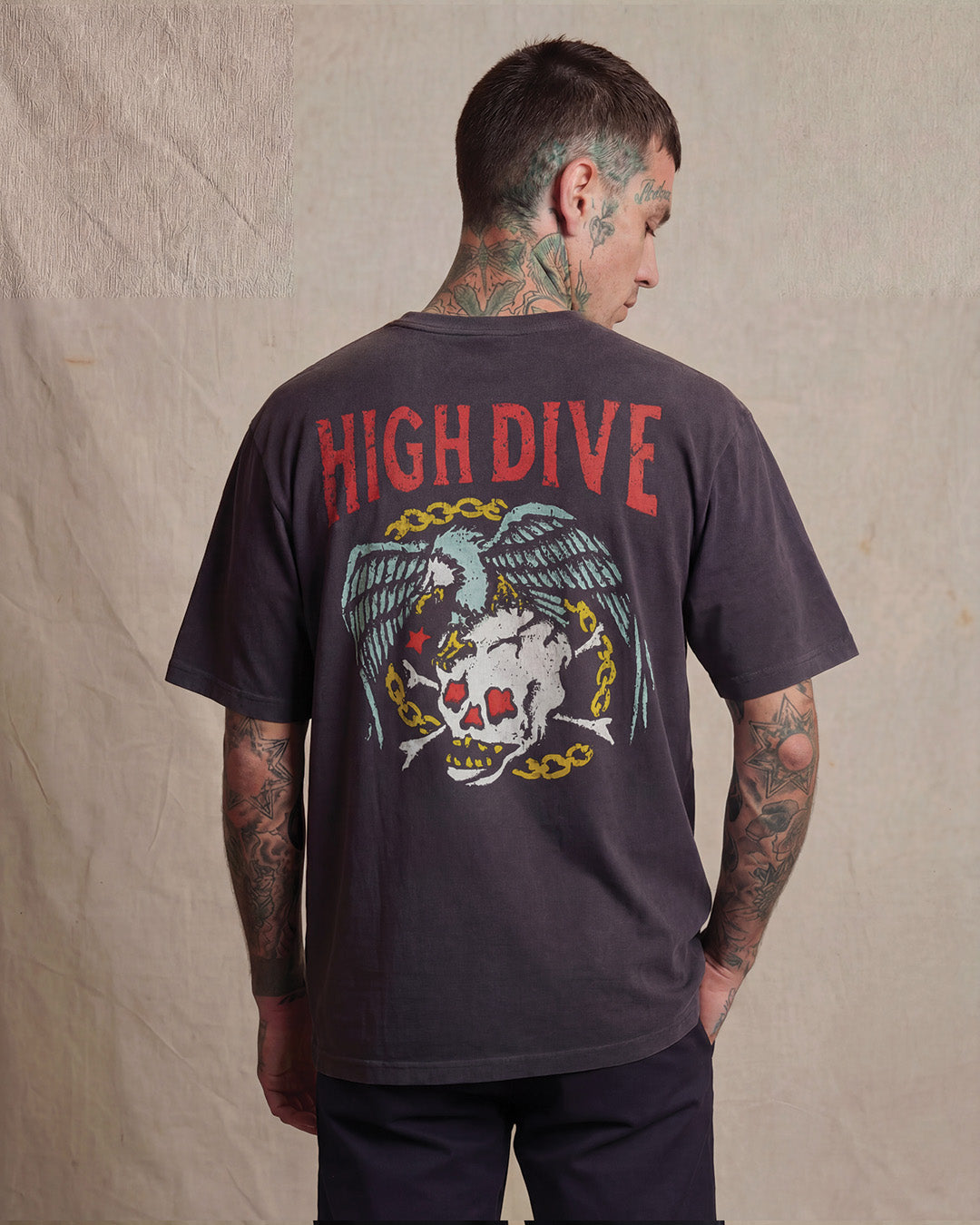 Death By Eagle Heavy Tee Faded Black