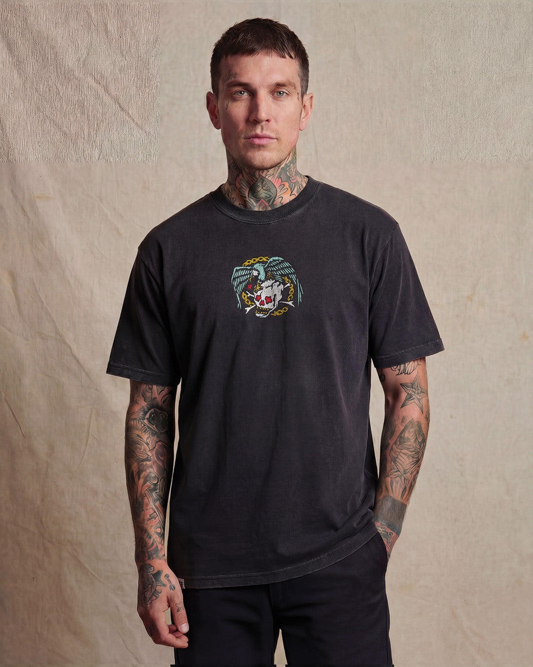 Death By Eagle Heavy Tee Faded Black