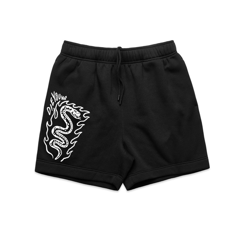 Die Young Snake Black Relax Track Shorts