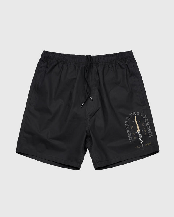 Pantalones cortos de playa negros de Bad Luck 