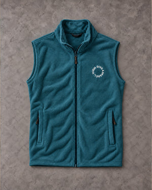 High Dive Circle Dusty Teal Fleece Gilet