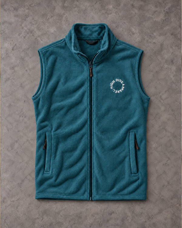 High Dive Circle Dusty Teal Fleece Gilet