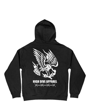 Trad Eagle Oversized Black Hoody