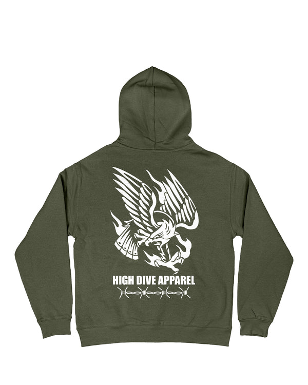 Trad Eagle Oversized Khaki Green Hoody