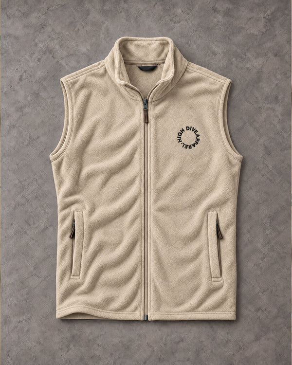 High Dive Circle Ecru Fleece Gilet