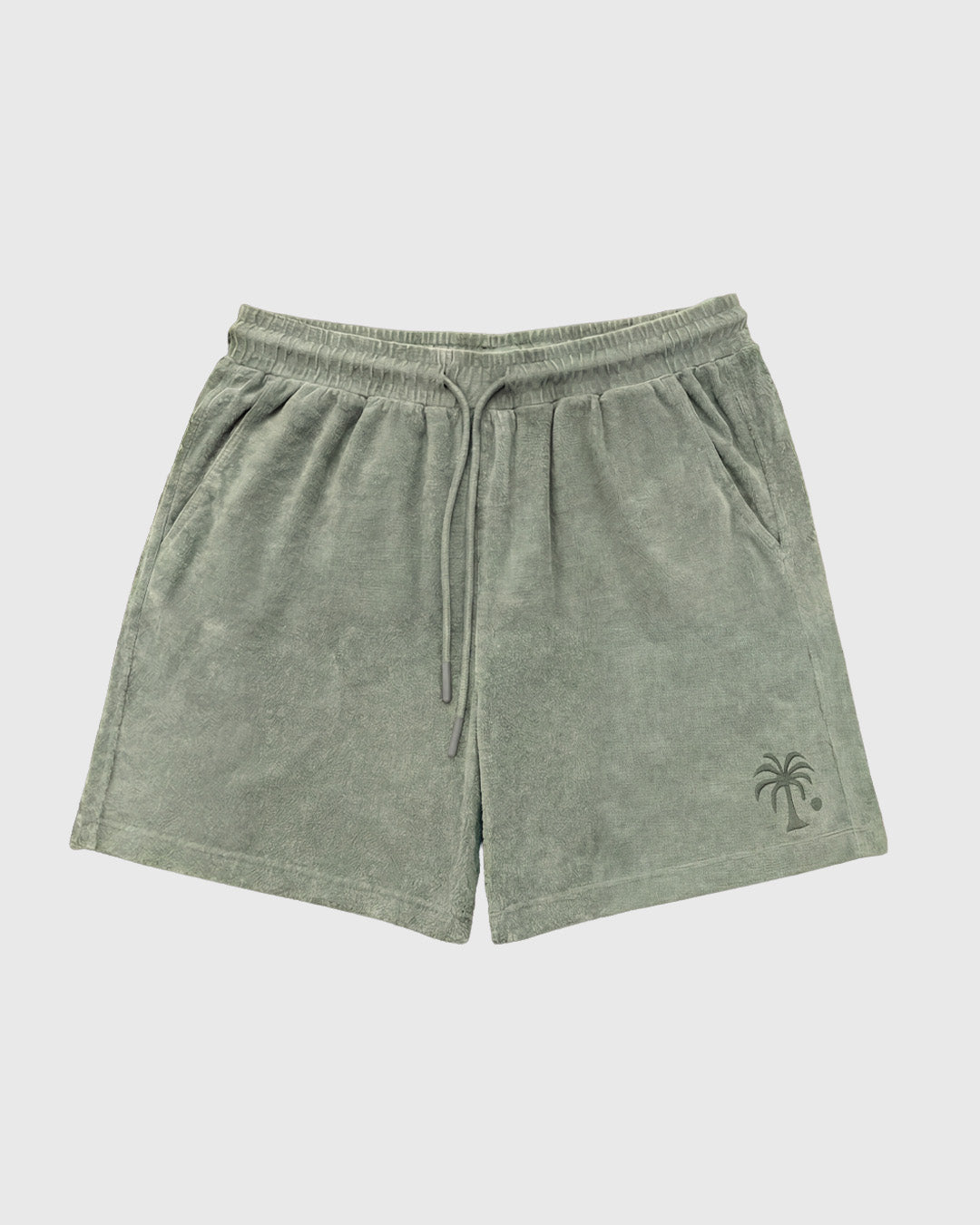 Almond Green Palm Towel Shorts