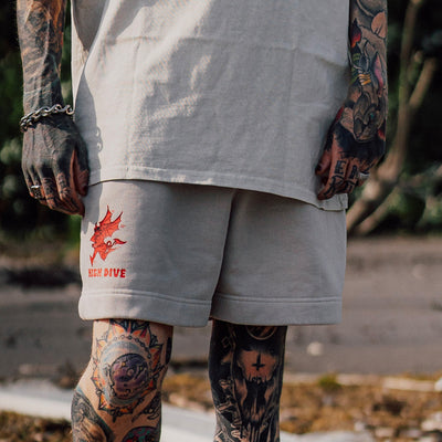 Demon Faded Bone Relax Track Shorts