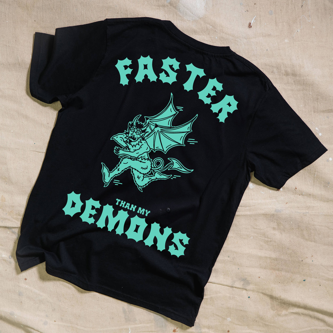Faster Than My Demons Black T-Shirt