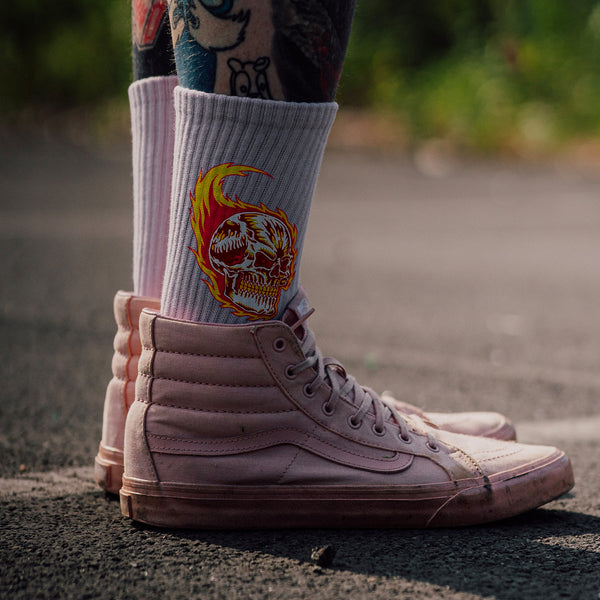 Flaming Skull Orchard Socks