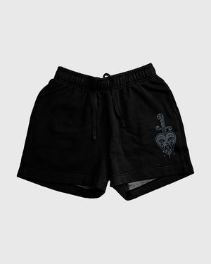 Heartache Blue Print Black Relax Track Shorts