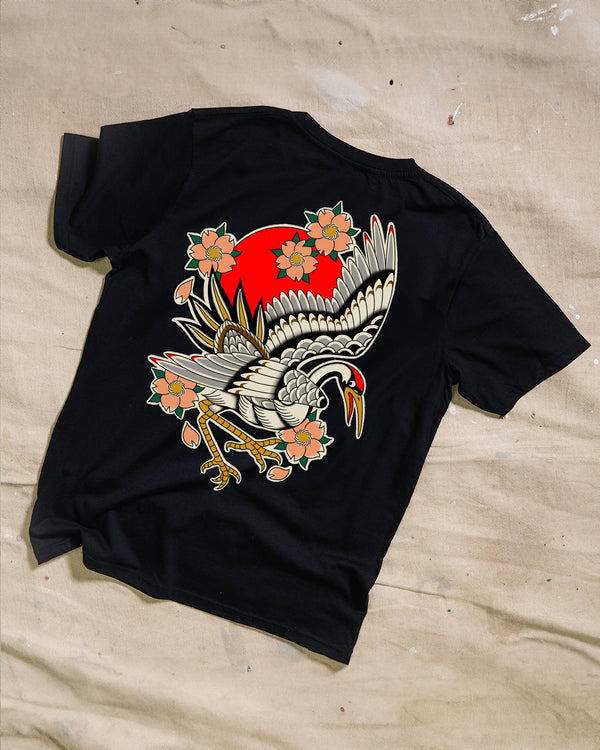 Heron Black T-Shirt