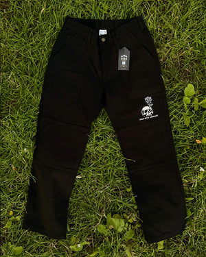 In Bloom Black Canvas Carpenter Trousers