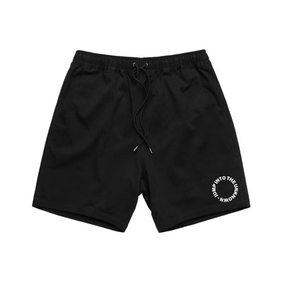 Jump Into The Unknown Circle Logo Black Walk Shorts