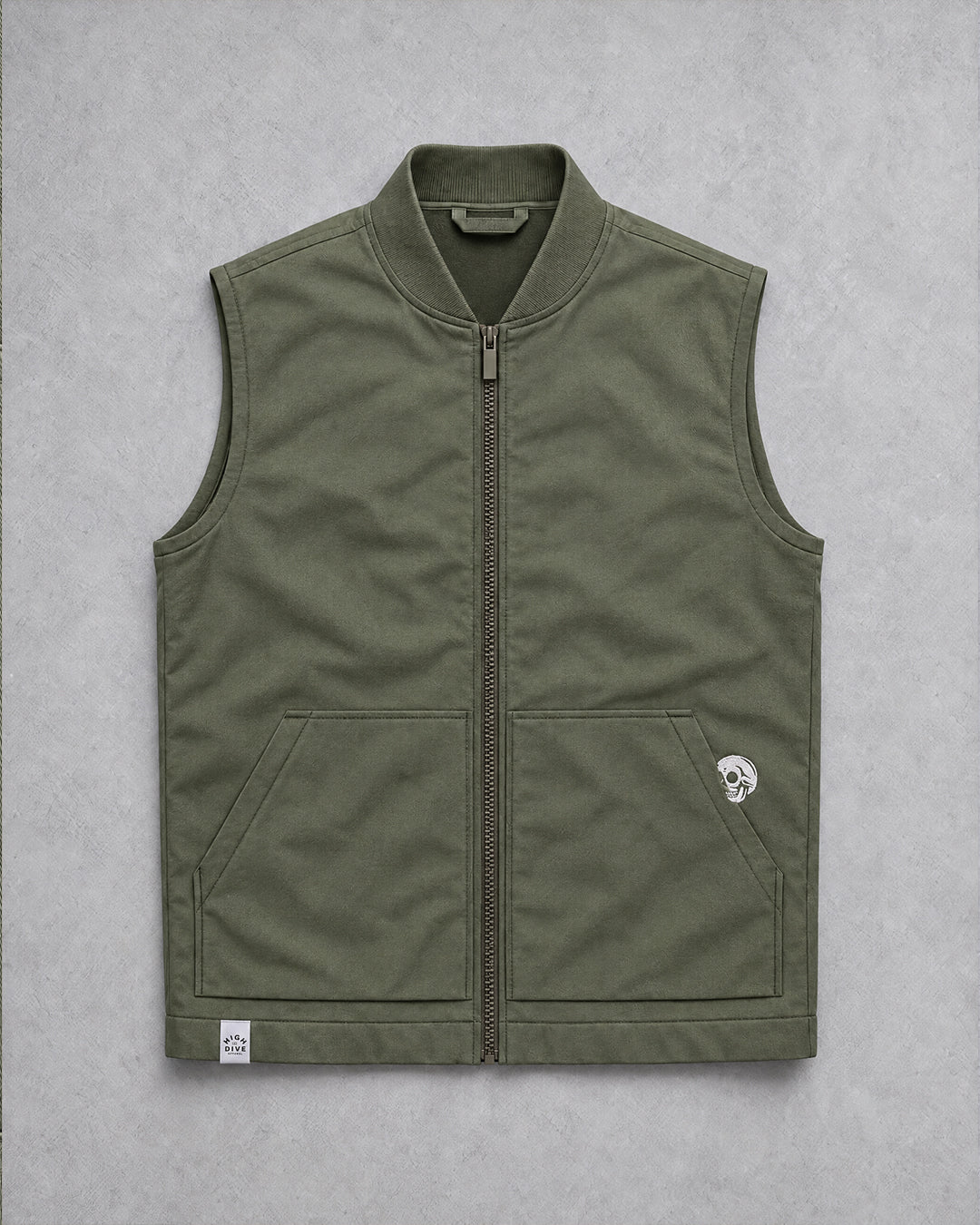 Sneaky Skull Khaki Green Gilet